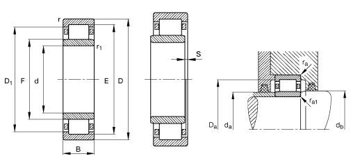 Подшипник роликовый цилиндрический NU313 E-M1-C3 65×140×33 мм, фото 2